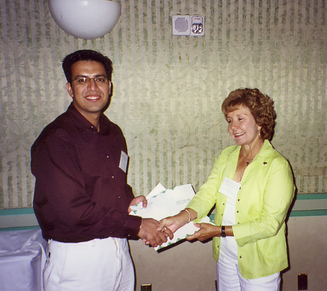 Geri Cashion with Amit Sethi, winner of a FES 2005 $500 scholarships,