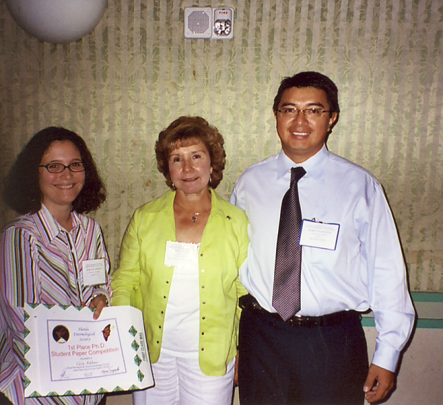 Geri Cashion and Marco Toapanta with Karla Addesso, winner ot the 2006 Phd-student competition