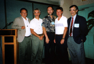 Participants in the biocontrol symposium: Phil Stansly, J. P. Michaud (organizer), Russ Mizell, Joe Funderburk, and Roy Van Driesche